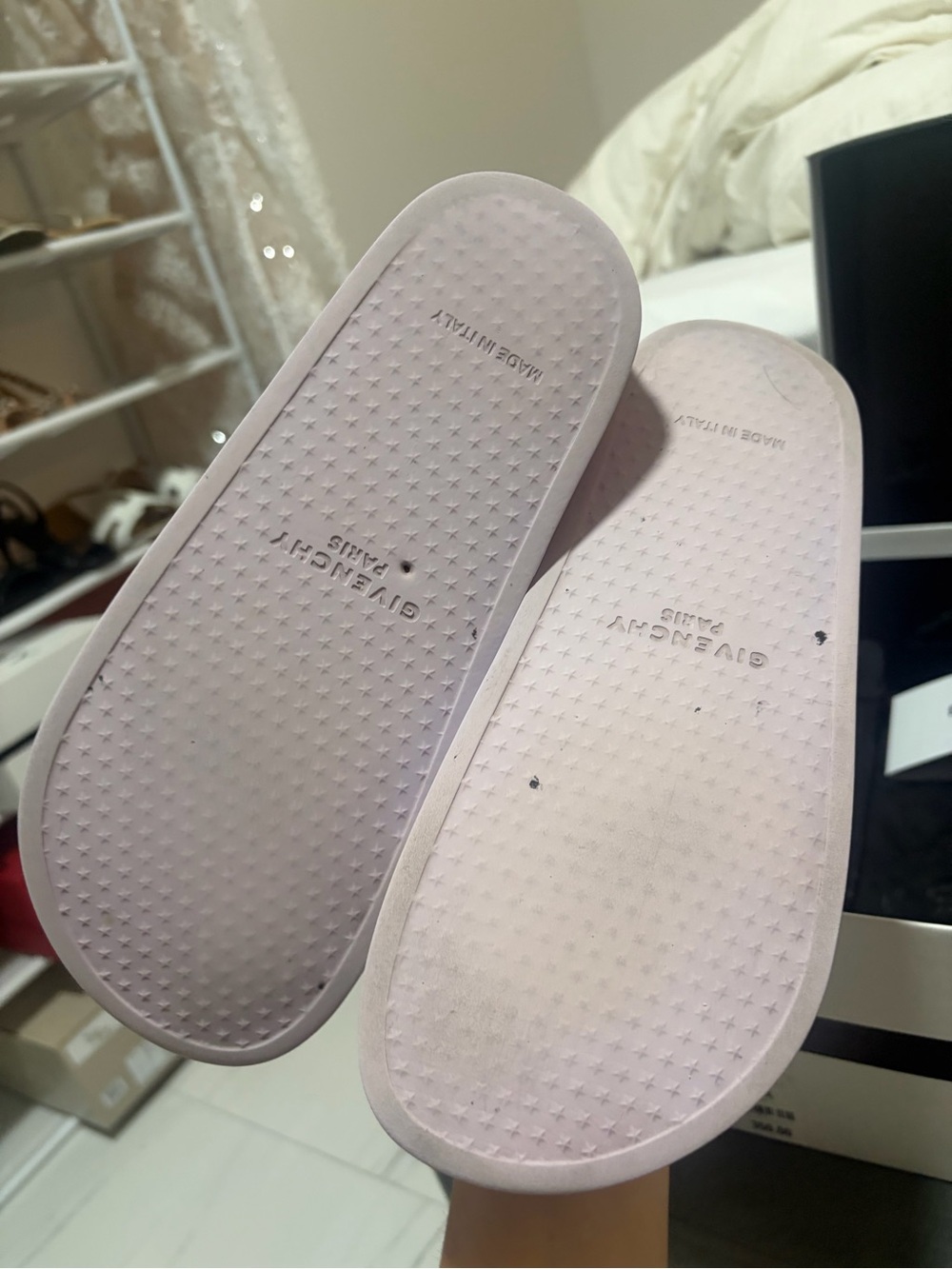 Givenchy Lilac Slide Sandals with Beige Translucent Strap - Picture 3 of 3